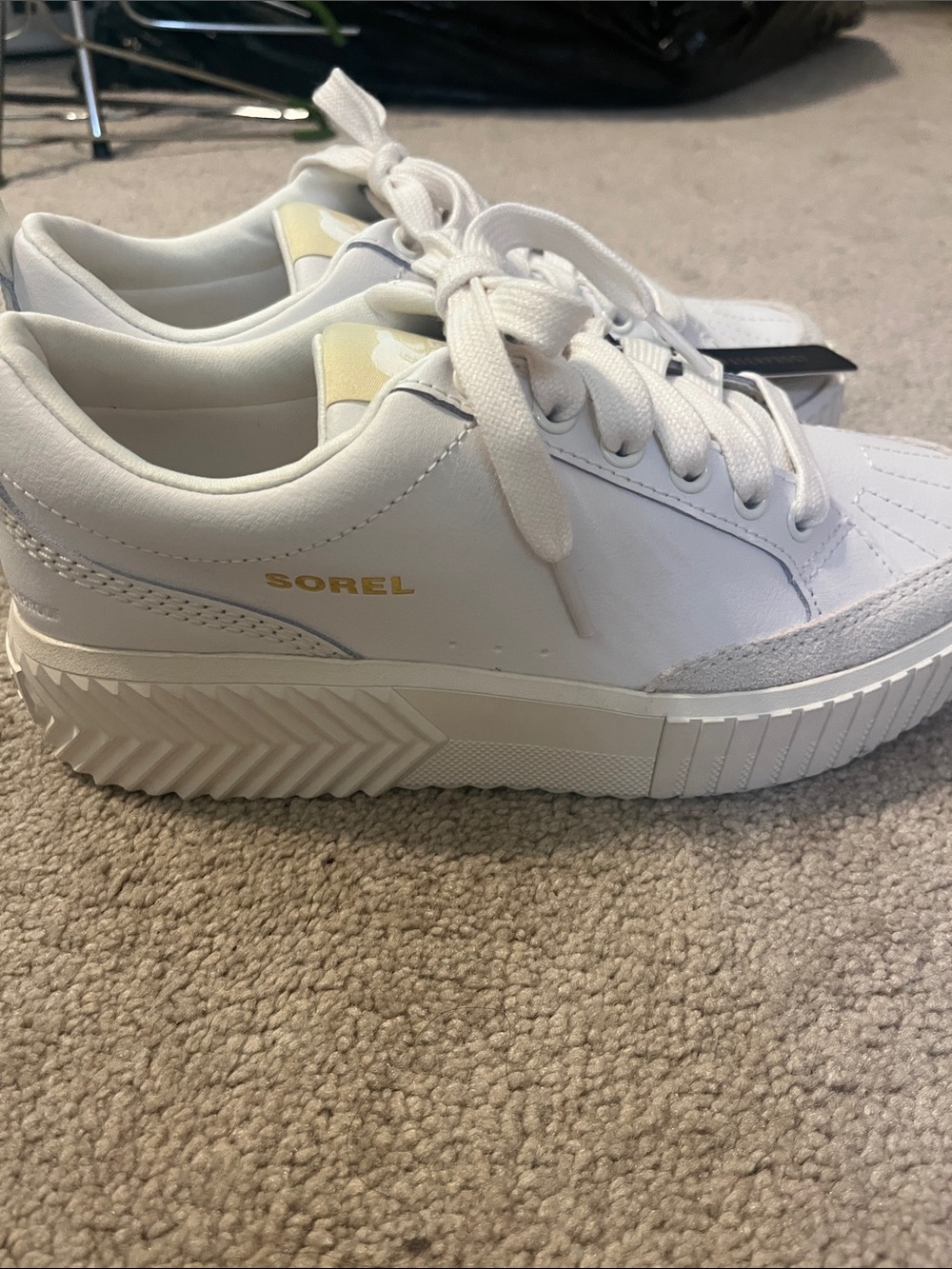 SOREL Women's ONA AVE Low Sneaker Cream/Tan Platform Lace-Up size 7 nwt - Picture 9 of 11